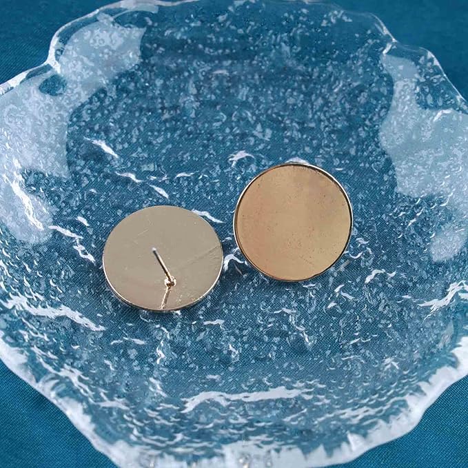 Boho Large Disc Coin Earrings Gold Coin Stud Earrings Geometric Circle Earrings Minimalist Round Circle Disc Earrings Jewelry for Women and Girls