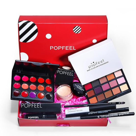 All in One Professional Makeup Kit for Women Girls Holiday Makeup Gift Sets Xmas Essential Bundle Include Eyeshadow Palette Lipstick Blush Concealer Eyeliner Mascara Brush Eyebrow Pencil