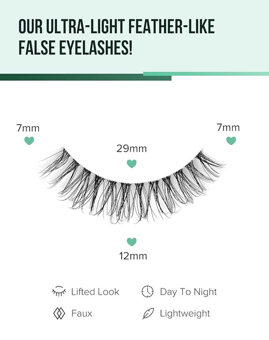 Short Strip Lashes Natural Eyelashes Wispy Lashes Fluffy Mink Lashes C Curl Eye Lashes Soft Small False Eyelashes Demi Wispies Eyelashes 7 Pairs