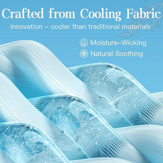 2 Pack Sleep Masks, Cooling Fabric Soothing Sleeping Mask for Side Sleeper, Large Size Adjustable Velcro Cool Eye Masks, No Gel, No Eye Cups, No Pressure (Light Blue & Black Gray)