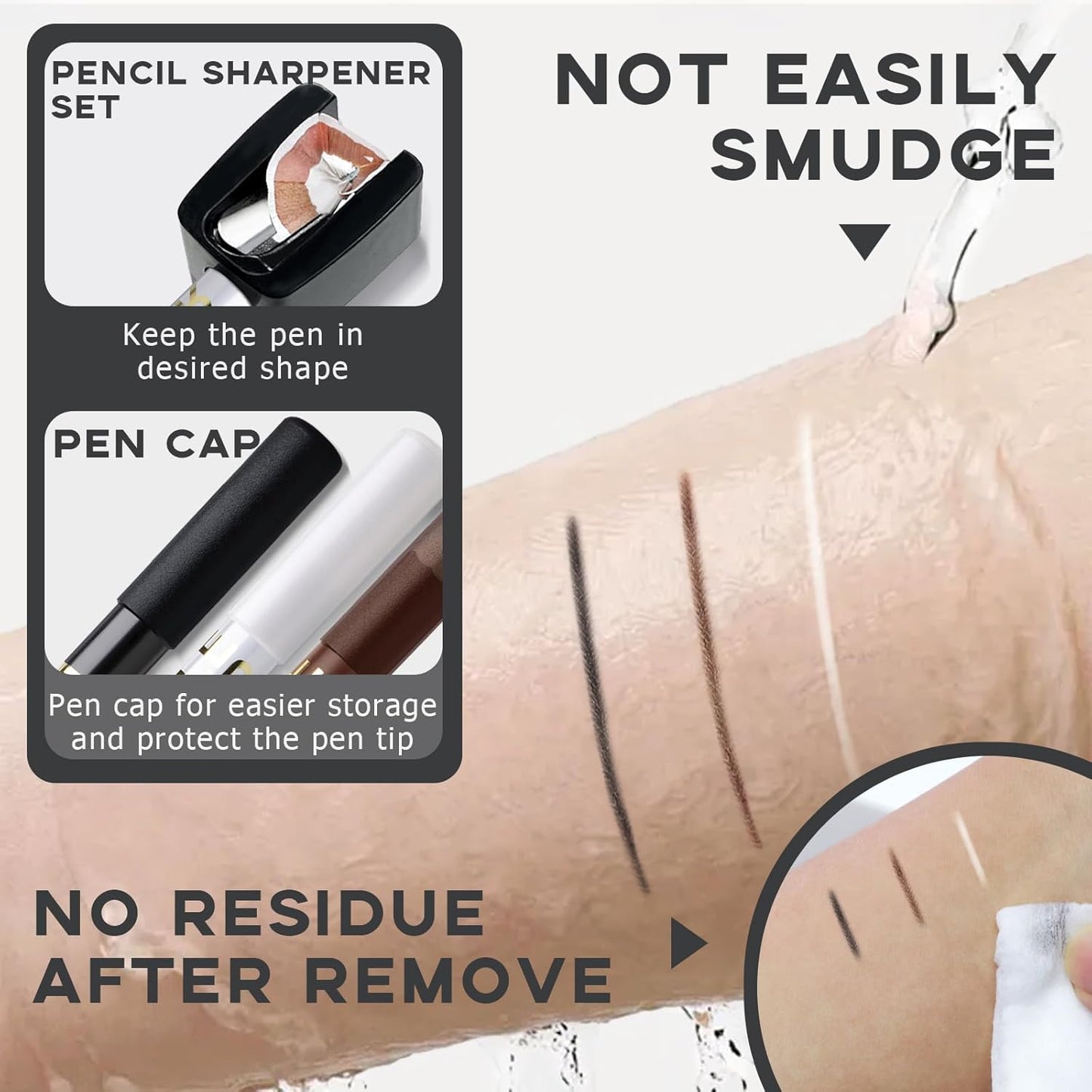 12Pcs Barber Pencil Set Hairline Enhancement Pencils Kit for Lineup Magic Beard Shaping Beard Guide Pen with Sharpener Barber Chalk for Beard Makeup Design for Men White Black Tan Brown