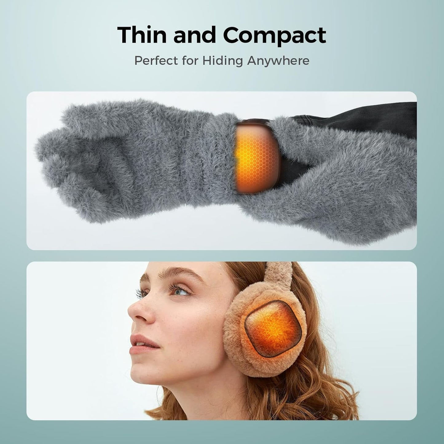 Pocket Size Hand Warmers Rechargeable 2 Pack, Heat for 10 Hours AI Smart Chips Ultrathin Electric Handwarmers with 4000mAh, Portable Electric Hand Warmer, Hunting Camping Hiking Men Womens Gifts