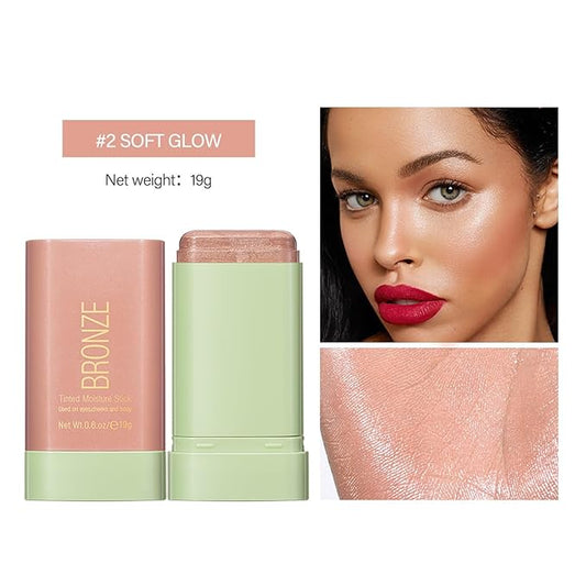 Blush Stick, Cream Blush Stick for Cheeks & Lips, Blendable Long-Lasting Multi-Use Contour Stick & Highlighter Makeup (SOFT GLOW)