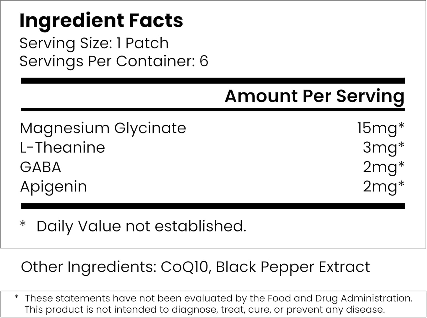 Pure Patch Sleep Patch – Plant-Based Vegan Topical Patch – Magnesium Glycinate – GABA – L-Theanine – Apigenin – Non-Ingestible – Water-Resistant – Gentle on Skin – Gluten Free – Made in USA –6 Patches
