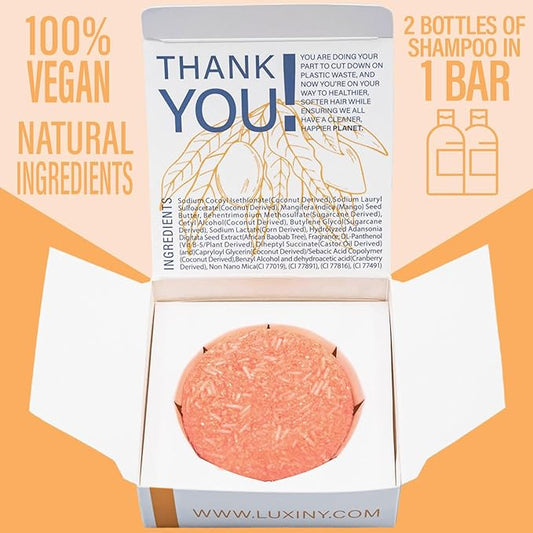 Shampoo Bar, Natural, Made in USA, Up to 60 Washes, Vegan, Sulfate Free, Mango, 2.2 Ounce, Shampoo Bar All Hair