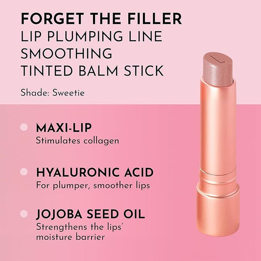 Lawless Forget the Filler Lip Plumping Line Smoothing Tinted Balm - Sweetie - Premium Tinted Lip Balm with Natural Ingredients to Plump and Smooth Lips for a Firmer, Fuller Look - 0.09 oz