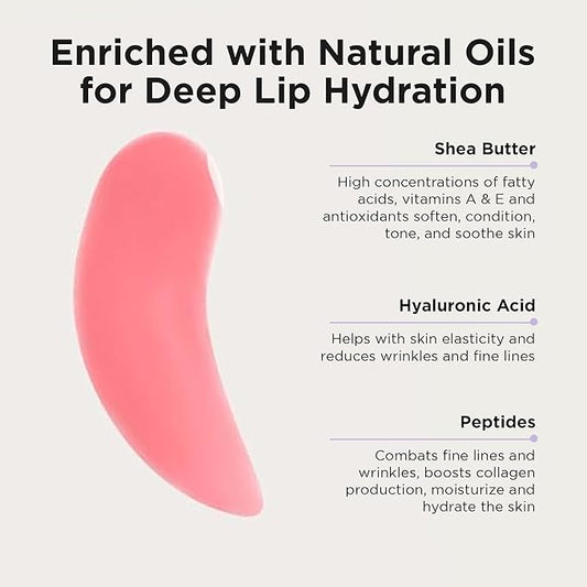 Côte Beauty The Necessity Peptide Lip Shine in Lyla - Plumping Coral Lip Gloss with Hyaluronic Acid, Shea Butter & Jojoba Oil - Non-Sticky, Long-Lasting Hydrating Formula