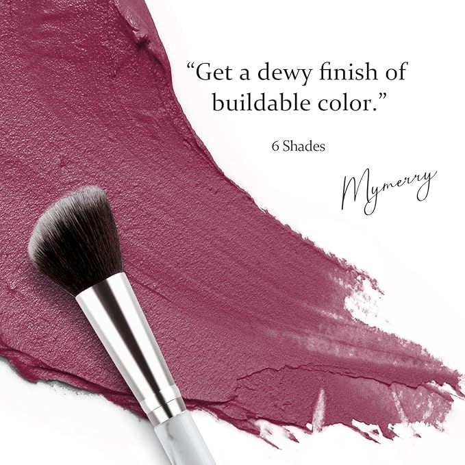 Blush Stick, Cream Blush for Cheeks and Lip Tint, Dewy Finish, Buildable & Blendable Color, Lightweight & Long-Lasting Formula| Rosemary-Mauve & Angled Blush Brush(0.53fl.oz)