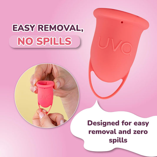 UVA 2 Reusable Menstrual Cup Kit with Sterilizer - Size A for Moderate Flow - 10-Year Durable & Leak-Proof Silicone - Menstrual Cup Medium Sized, Sterilizer & Traveling Bag Period Cup Set