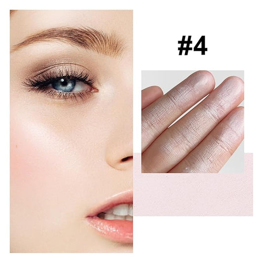 White Face Highlighter Makeup Palette, Matte Highlighters Makeup Powder, Illuminator Highlighter Powder for Cheeks, Collarbone the Nose, Long-lasting Natural Shiny 04#White