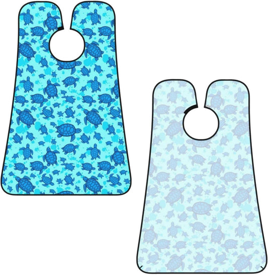 Beard Apron Hair Catcher, Ocean Animal Turquoise Blue Sea Turtles Shave Bib, Waterproof Non-Stick Shaving Bib, Trimming Grooming Tool for Dad Men Anniversary