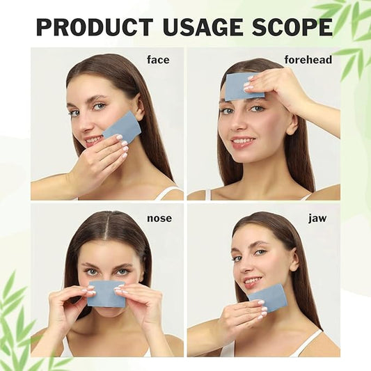 Natural Bamboo Charcoal Oil Absorbing Tissues - 6pk/600 Oil Blotting Sheets For Face, Oil Control Film, Oil Absorbing Sheets, Makeup Friendly