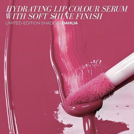 FITGLOW Beauty Lip Colour Serum | Hydrating Lip Gloss | Plumping Anti-Aging Lip Treatment | Natural Shine with Pomegranate Sterols & Collagen | Buildable Color for Dry Chapped Lips | Dahlia - 10g