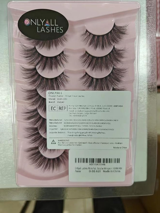 Onlyall Lashes Mink False Eyelashes Natural Wispy Lashes Soft Faux Mink Lashes Fluffy False Lashes 16MM A04