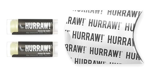 Hurraw! Moon Night Treatment (Blue Chamomile, Vanilla) Lip Balm, 2 Pack: Organic, Certified Vegan, Cruelty and Gluten Free. Non-GMO, 100% Natural Ingredients. Bee, Shea, Soy and Palm Free. Made in USA