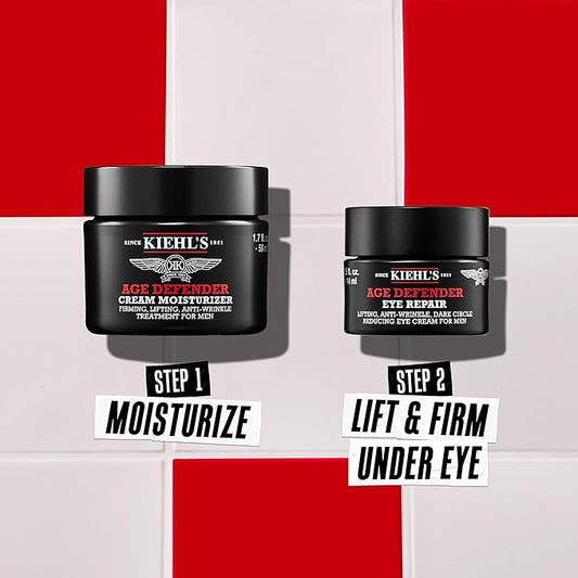 Kiehl's Dad's Age Defenders Skincare Gift Set – 2-Piece Full Size Skincare Set for Men with Firming & Lifting Anti-Aging Moisturizer and Eye Cream for Men, Minimizes Look of Fine Lines and Wrinkles