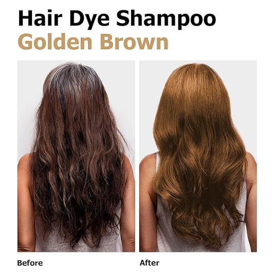 Hair Dye Shampoo, Gray Hair Coverage Dye Shampoo, Hair Color Shampoo for All Hair Types, Champu Para Canas, Suitable for Home and Salon (Blonde Brown)