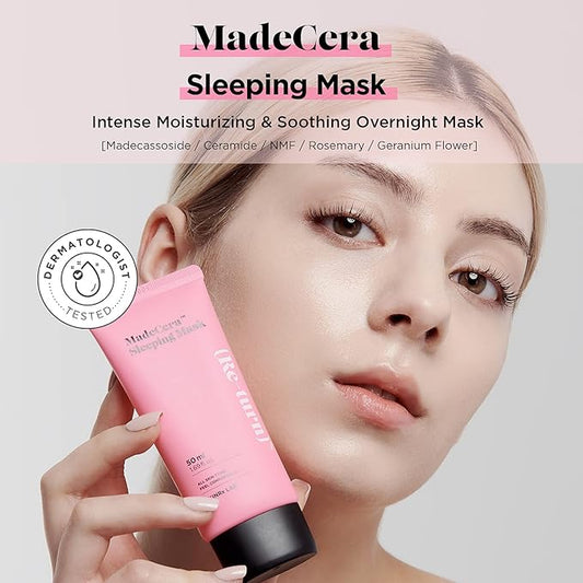 SKINRxLAB Made Cera Sleeping Mask 50ml (1.69 fl.oz.) - Moisturizing and Relaxing Face Overnight Mask Cream with Ceramide, Cica and Rosemary Extract, Night Sleep Mask for Enhancing Dull and Flaky Skin