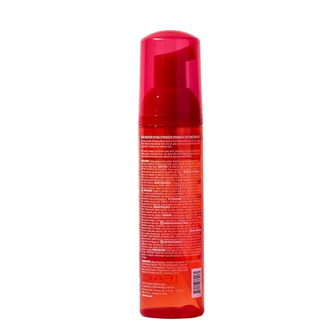 Style Factor EDGE BOOSTER Extra Strength Setting Mousse โ Frizz Control, Extra Volume, and Conditioning โ 2.5oz Ruby Mousse for Curly Hair
