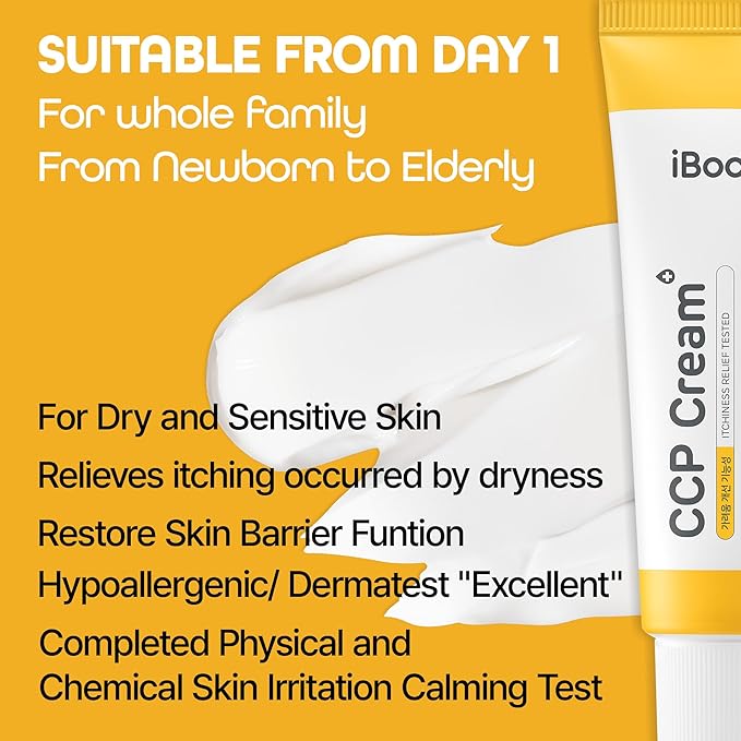 CCP Cream - 1.96 fl Oz - Barrier Hydrating & Moisturizing Cream with Ceramide, Centella asiatica extract and Panthenol for Kid & Adult, Hypoallergenic, Dermatest EXCELLENT