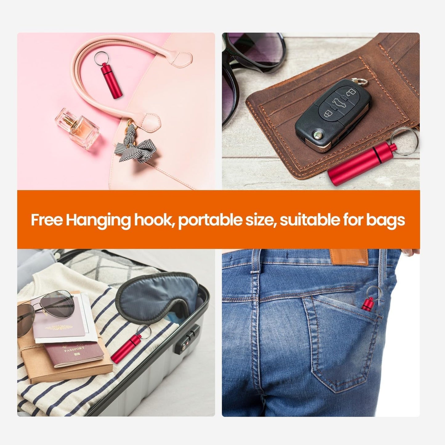 Small Portable Pill Organizer case Keychain (3 Pack),Metal Pocket Pill Holder Keychain for Travel,Waterproof Metal Pill Container Medicine Bottle for for Purse