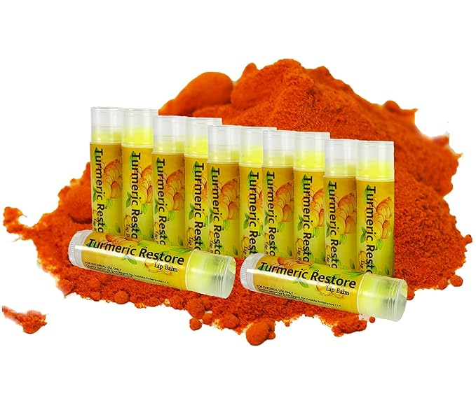 Turmeric Lip balm (3 Pack) | Natural Lip Balm | Organic Lip Balm | Natural Lip Balm | Lip Moisturizer | 100% Natural Ingredients | Habbie Beauty Supplies (5 Pack)