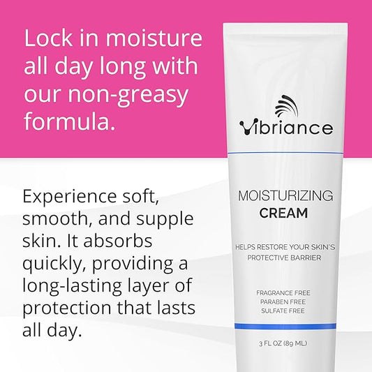 Vibriance Moisturizing Face Cream, 3 Fl Oz - Nourishing and Non-Greasy with Plant-Based Ingredients - Softening, Ultra-Hydrating, Fast-Absorbing Facial Moisturizer Cream for All Skin Types