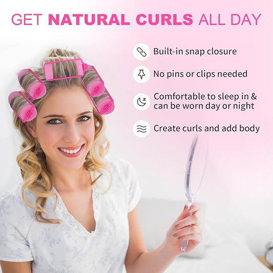 36 Pieces Foam Sponge Hair Rollers - Soft Sleeping Flexible Styling Curlers for Hair Styling (Pink)