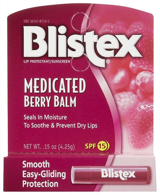Blistex Medicated Berry Lip Balm, 3 pack