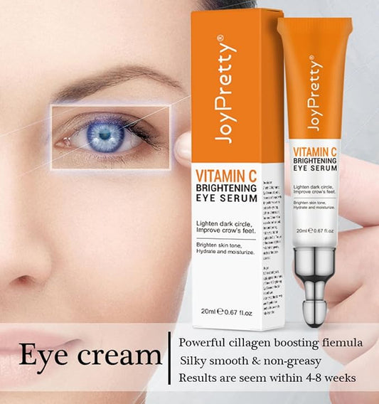 New JoyPretty Vitamin C Brightening Eye Serum,Eye cream,Anti Aging Serum with Vitamin C, Niacinamide and Hyaluronic Acid,Remove for Dark Circles Puffiness Under Eye Bags Fine Line Crow's Feet (1)