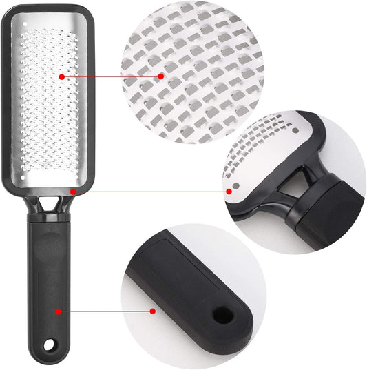Foot Scrubber Foot Files Callus Remover Black Heel Grater Dead Skin Remover Stainless Steel Heel Scraper for Cracked Heels