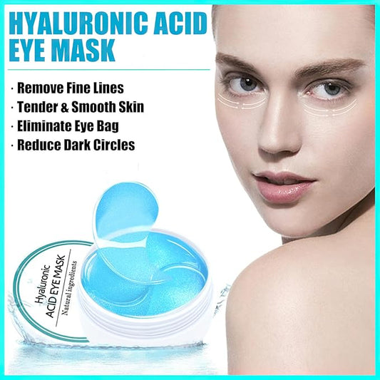 60 Pcs Under Eye Patches, 24K Gold Eye Masks, Collagen Anti Aging Eye Gel Pads, Moisturizing Eye Treatment for Puffy Eyes, Dark Circles, Wrinkles, Fine Lines, HYALURONIC ACID