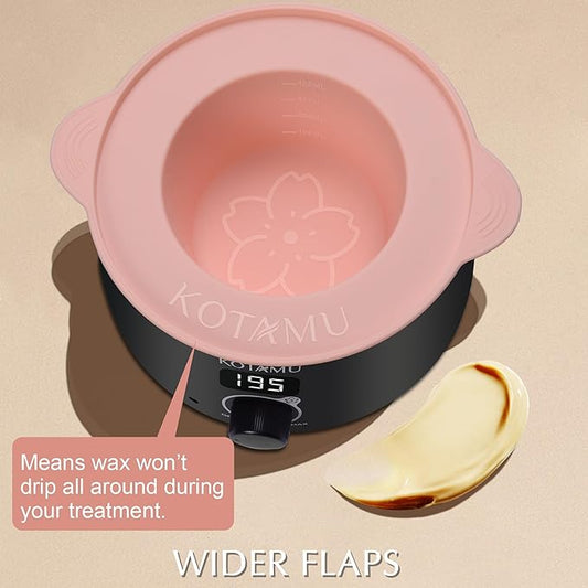 KOTAMU Waxing Kit Black Digital Wax Kit for Women Men Sensitive Skin Hard Waxing Pot for Eyebrow Face Leg Underarm Coarse Soft Hair Removal Professional Wax Warmer with 25 Accessories for Home Salon