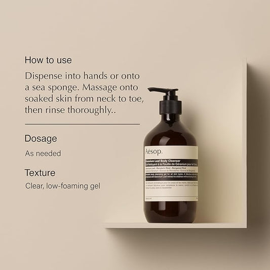 Aesop Geranium Leaf Duet | Gel Body Cleanser & Body Balm | Aromatic Pairing For Cleansed and Supple Skin | Paraben-Free, Cruelty-Free & Vegan |16.9 oz + 16.5 oz