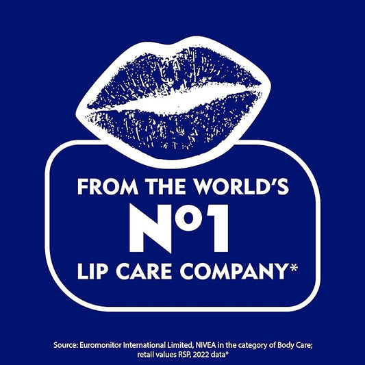 NIVEA Lip Care, Fruity Tinted Lip Balm Variety Pack, Includes Cherry, Strawberry, Blackberry and Watermelon Scents, 0.17 Oz, Pack of 4