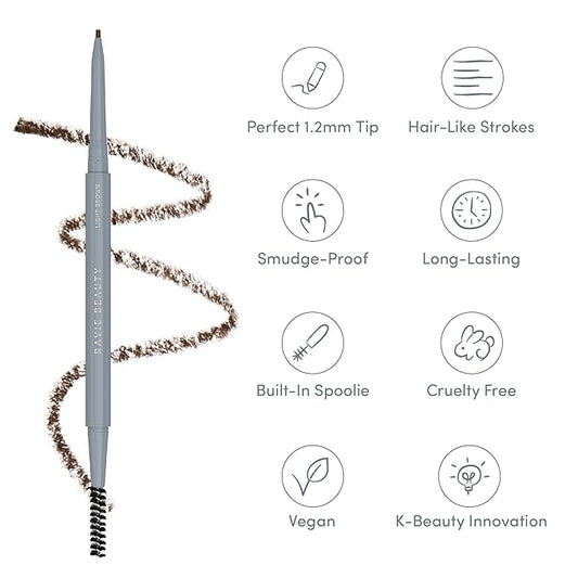 Easy Everyday™ Brow Pencil - Best Eyebrow Pencil for Women, Smudge Proof Hair-Like Strokes, 1.2mm Precision Tip with Spoolie, Vegan (Light Brown)