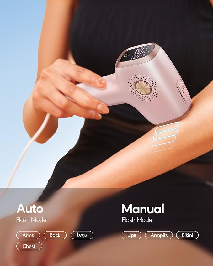 INNZA IPL Hair Removal with Ice Cooling Care Function for Women,Long-Lasting Results,999,999 Flashes Painless IPL Hair Remover, Hair Removal Device for Armpits Legs Arms Bikini Line