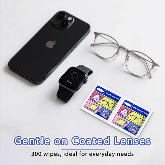 Eye Glasses Cleaner Wipes,Lens Wipes for Glasses/Sunglasses/Eyeglasses,Cleaning Wipes,Lens Wipes Individually Wrapped,Safe for All Lens Surfaces(300PCS)