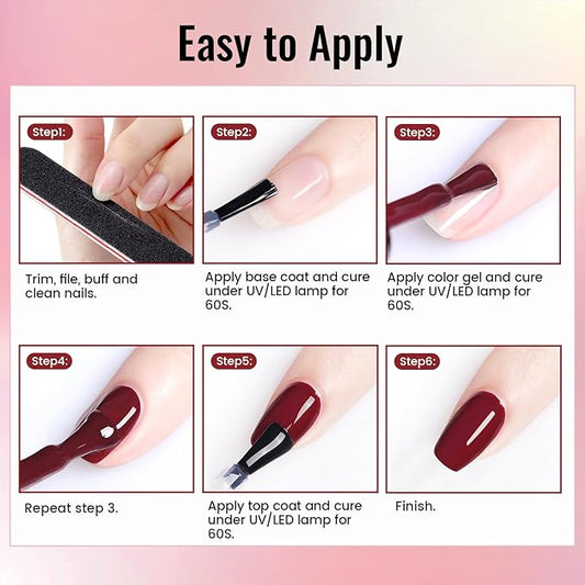 JODSONE Gel Nail Polish Kit with U V Light 32 Colors Gel Polish Nail + 4 Functional Adhesive Bottles Kit Soak Off Manicure Tools Gifts for Women