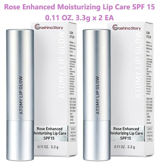Atomy Lip Glow 3.3g x 2 EA - Moisturizing Lip Care Treatment Balm with Natural Pink Color