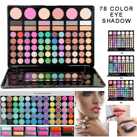 Pro Makeup Gift Set All In One Makeup Palette Cosmetic Contouring Kit 78 Colors Eyeshadow Palette with Blush, Face Powder and Lip Gloss #1 - Ideal Gift for Holiday