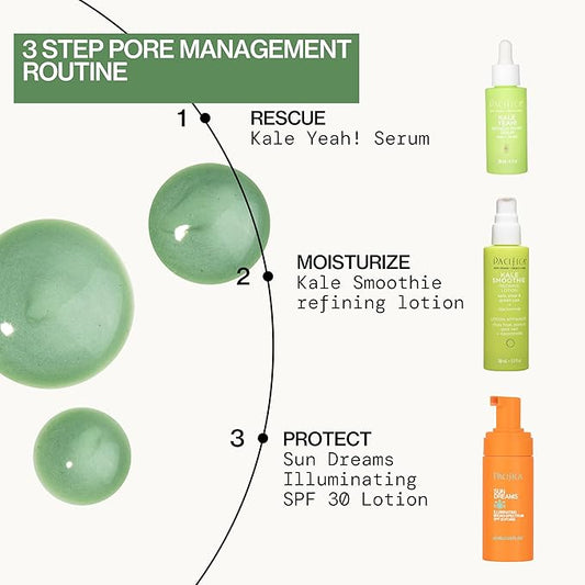 Pacifica Kale Yeah! Redness Rehab Serum – Niacinamide & Super Greens Face Serum to Calm Redness, Minimize Pores & Oil, Soothing Anti-Redness for Oily/Combination Skin Vegan Dermatologist Tested