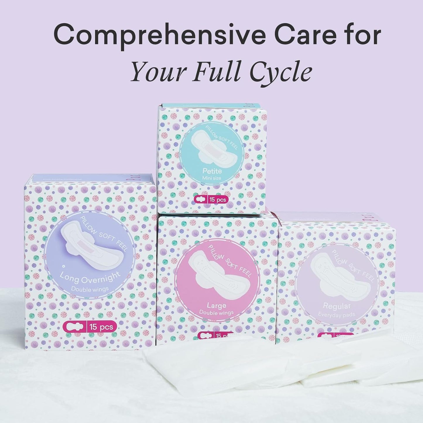 Teens Period Pads with Wings for Tweens, Organic Cotton Sanitary Pads for Teen Girls 9-14, Teen Regular, 18 CT