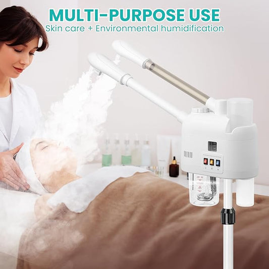 face steamer for hot and cold, Face Steamer with More Steam, Adjustable Height for Face Steamer Suitable for Personal Home and Professional Personal Care Places, Moisturizing or Hydrating.