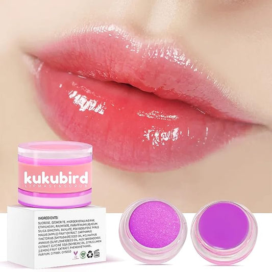 kukubird Exfoliating Lip Scrub Lip Care Treatment For Chapped and Cracked Lips-Grape