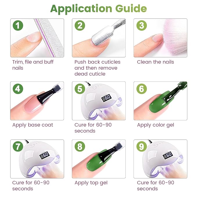 RARJSM Green Jelly Glass Gel Nail Polish Set 6pcs Clear Crytal Army Dark Jade Sage Green Transparent Sheer Amber Series Milky Diamond Cat Eye Gel Varnish LED UV Curing Requires