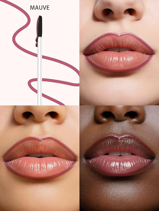 Lip Stain Peel Off Lip Liner Stain with Tweezer, Long Lasting Matte Lip Tint Tattoo, Highly Pigmented Color Lip Makeup, Waterproof Lipstick, Transfer-proof Lipstain for Women, Mauve