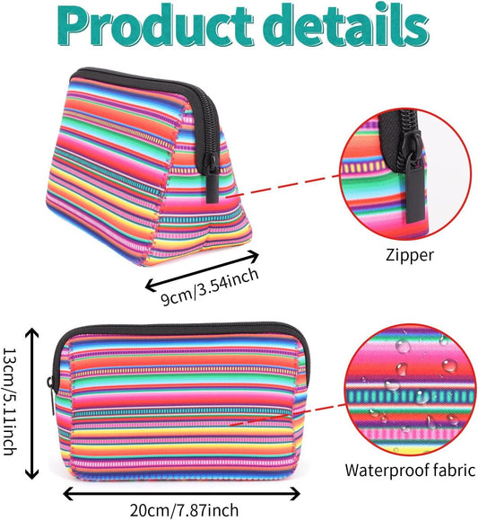Cosmetic Bag Waterproof Neoprene Zipper Pouch Travel Portable Toiletry Makeup Bags Organizer Case for Women and Girls