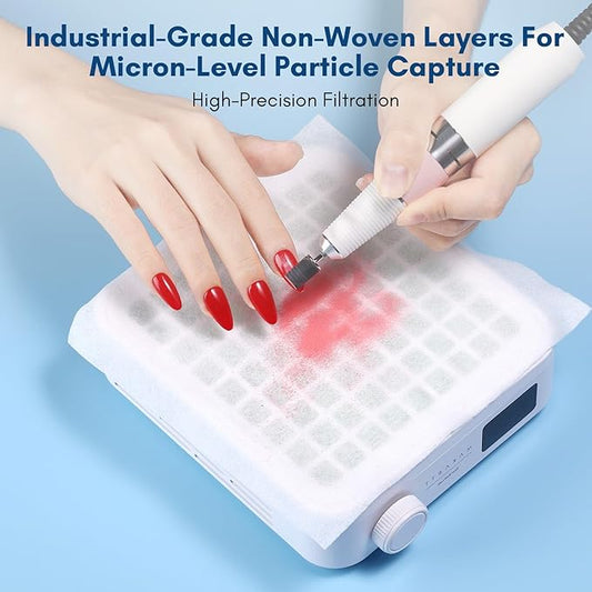 Makartt Nail Dust Collector Filter Paper – 100 Sheets Disposable Nail Dust Filters for Nail Dust Collector Machines, Nail Vacuum Dust Collector Nail Salon Supplies & Accessories White