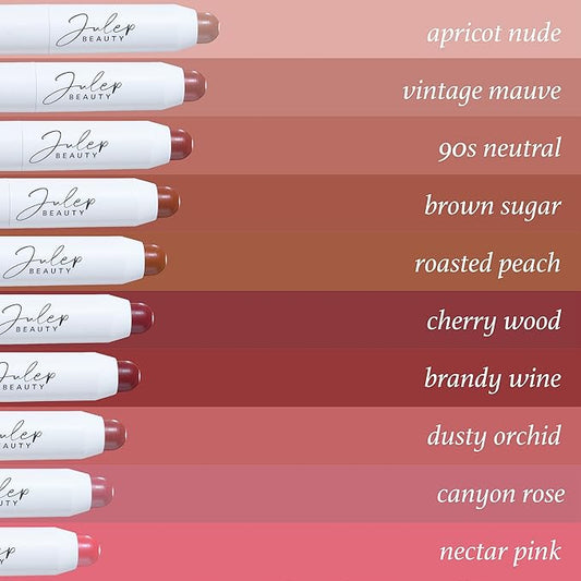 Julep It's Balm: Tinted Lip Balm + Buildable Lip Color Duo - Dusty Orchid Shimmer, Brown Sugar - Natural Gloss Finish - Hydrating Vitamin E Core - Vegan